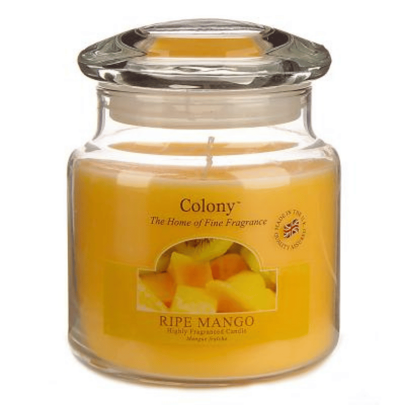 VELA AROMATICA EN FRASCO DE CRISTAL MANGO
