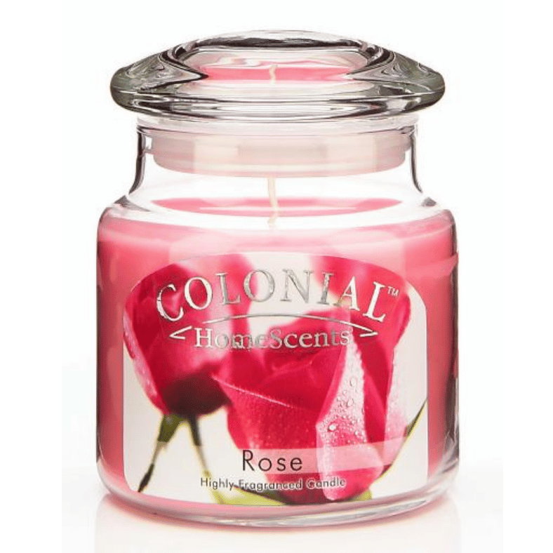 VELA AROMATICA EN FRASCO DE CRISTAL ROSA