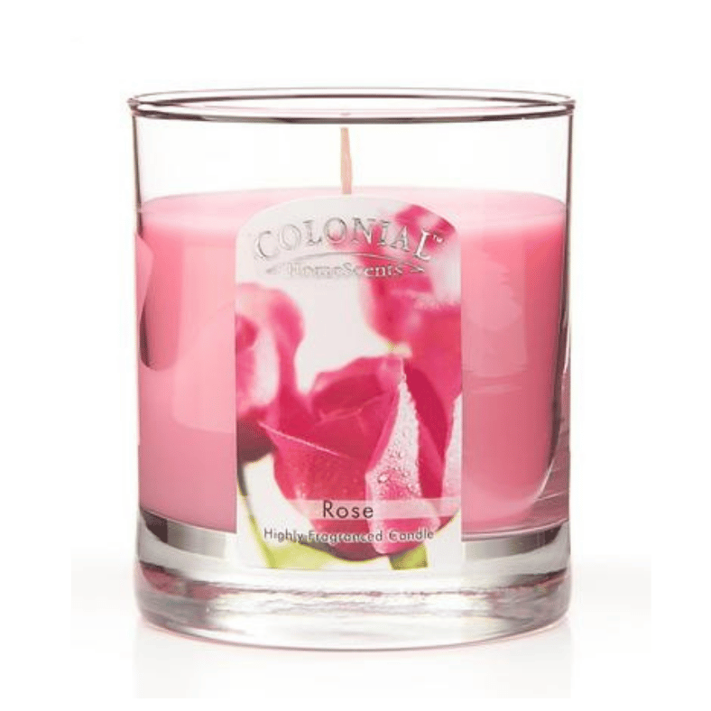 VELA AROMATICA EN VASO ROSA